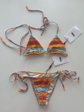 Triangl swimwear Vinca - melon stripe triangle bikini set